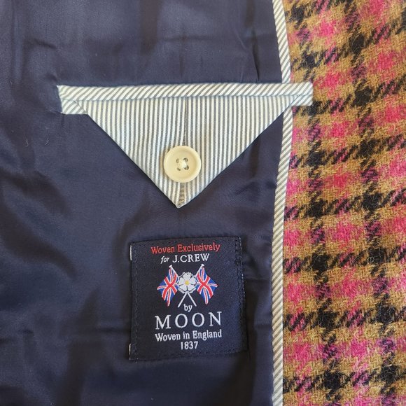 NWOT J. Crew Parke Wool Blazer in Pink Houndstooth English Wool - Picture 10 of 14